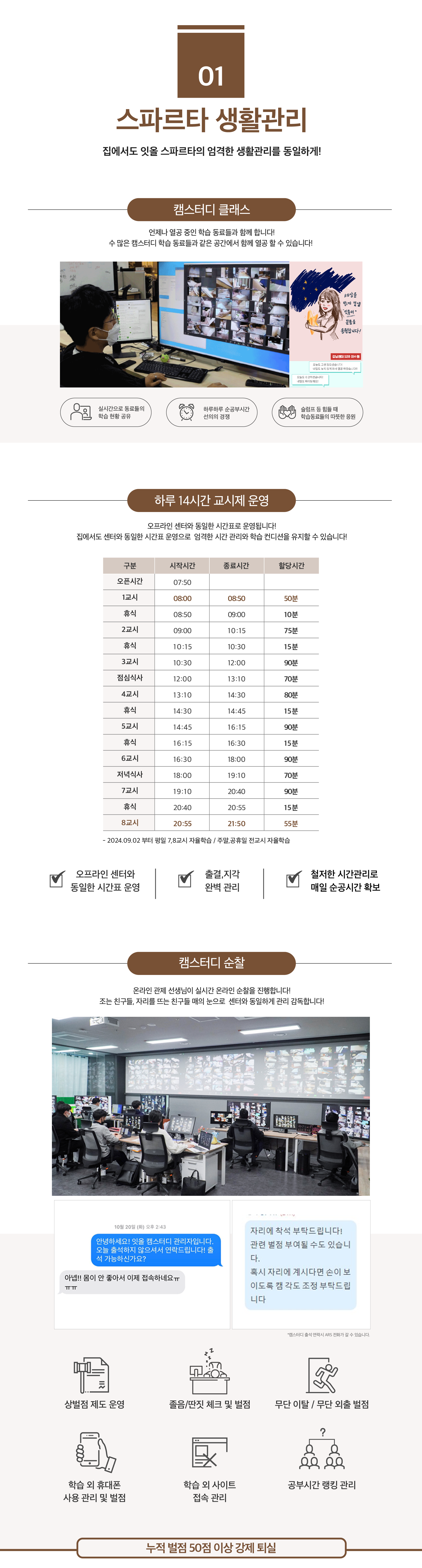 1. 스파르타 생활관리. 집에서도 잇올 스파르타의 엄격한 생활관리를 동일하게!